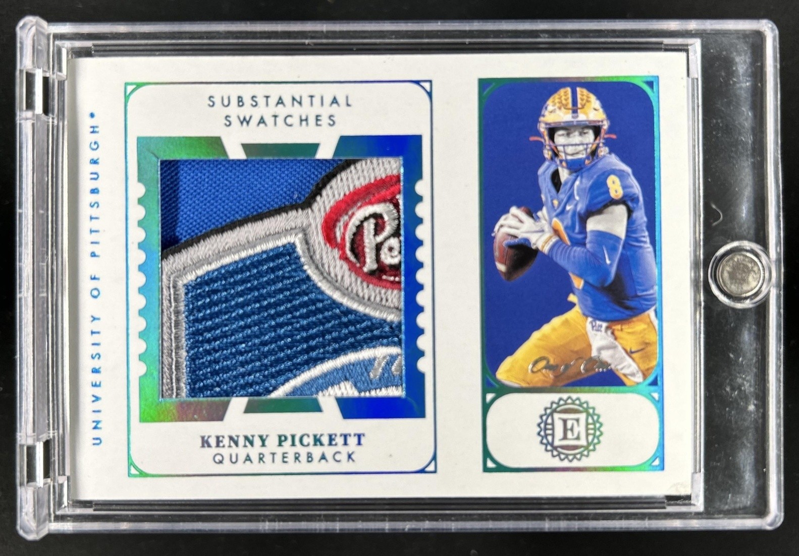 Kenny Pickett Panini Chronicles Draft Picks Encased Substantial Swatches #ENKPI Bowl Patch 1/1