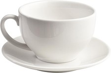 Porcelain Coffee Cup with Saucer 220ml/7.3oz for Cappuccino, Latte, and Tea,