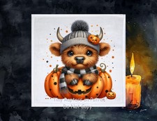 Halloween Cow Dish Towel, 12x12, FREE shipping, hand, tea towel, bath, choice