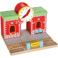 Bahnhof Holzeisenbahn Zubehör Bahnsteig Holz...