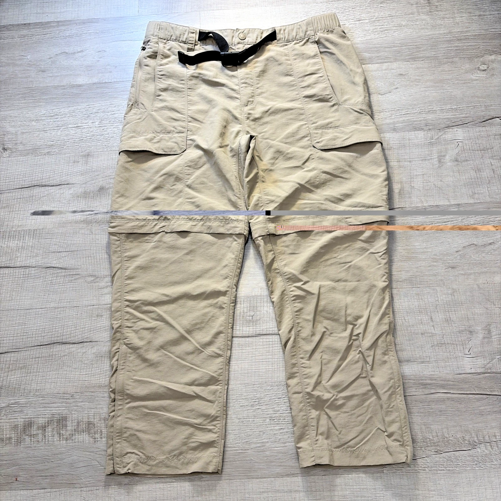 EUC THE NORTH FACE 100% NYLON CONVERTIBLE ZIP OFF CARGO PANTS MENS SZ XL HIKING