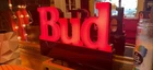 Vintage Bud Budweiser Beer Light Up Red Neon Bar Sign 1991