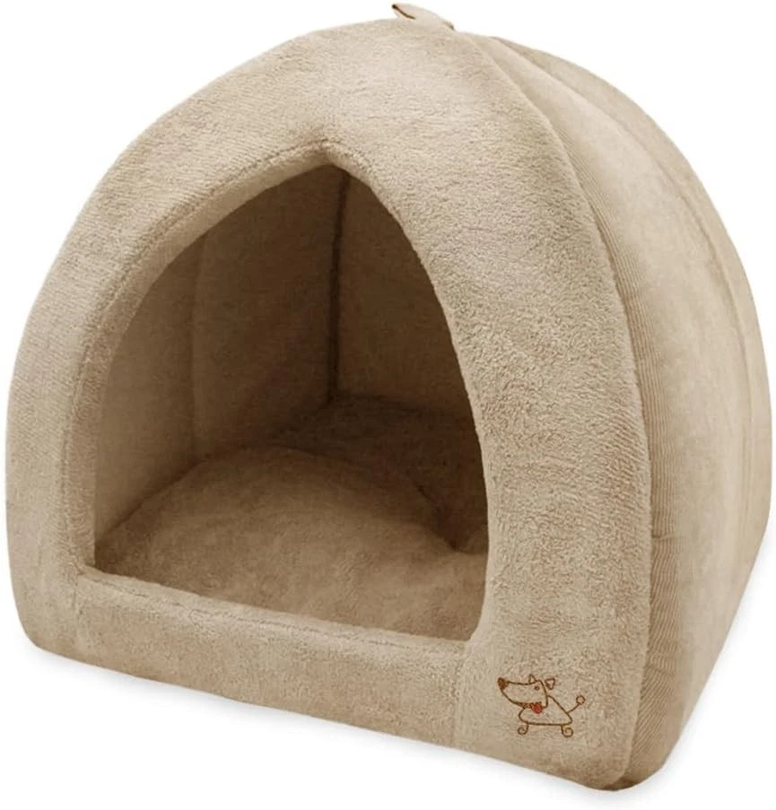 Durable Tan Pet Tent with Removable Cushion - Ideal for Small & Medium Pets, 19" - Image 3 of 4