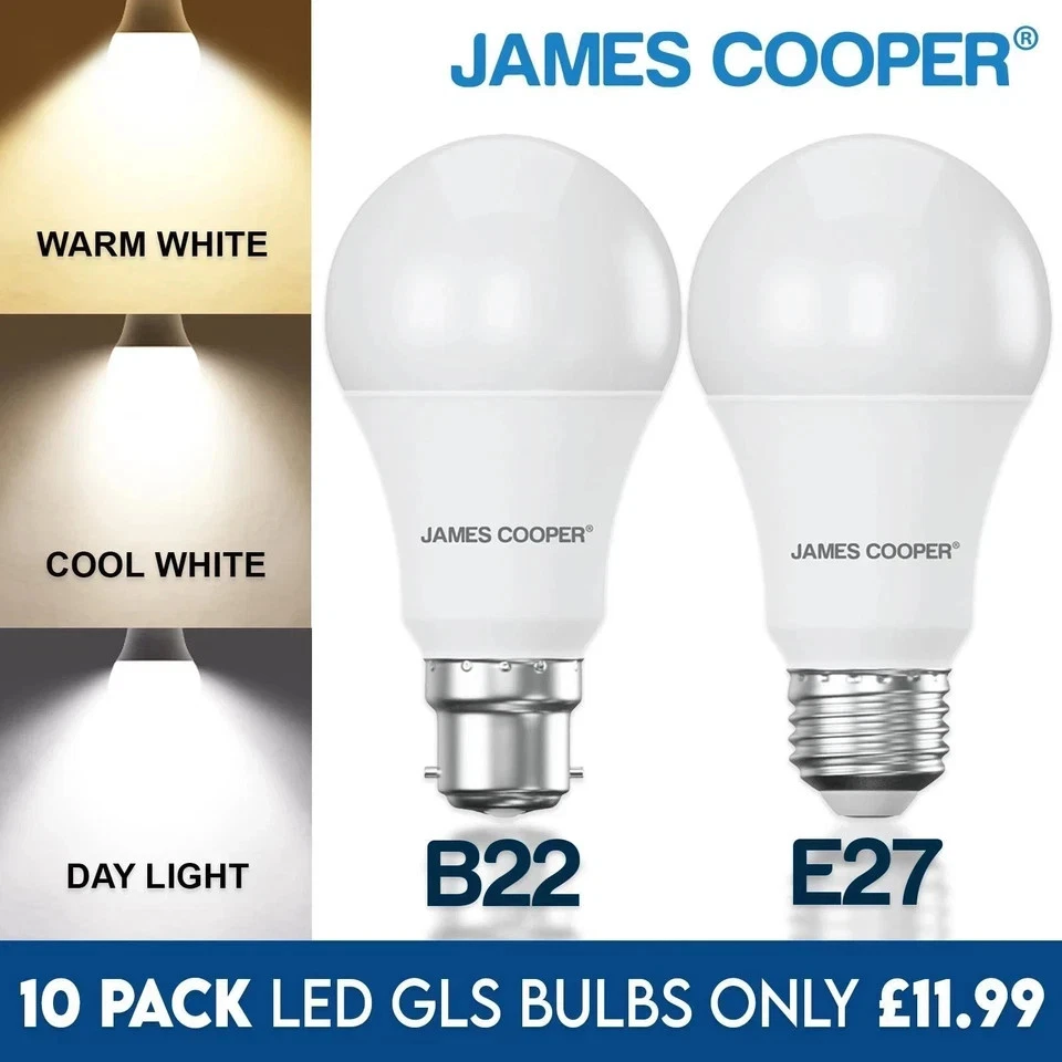 LED GLS LIGHT BULBS 40w 60w 100w WARM/COOL WHITE BC/B22 ES/E27 Bayonet Daylight - Image 2 of 4