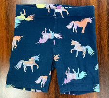 Wonder Nation Girls Shorts Size S 6-6x Navy with Unicorns