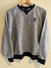 JACK  JONES Pullover Crew Neck Raglan Sweater Gray, Men's Size Medium