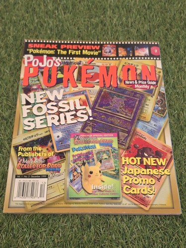 Vtg Pokemon Pojo's New Fossil Series Dec. 1999 Vol 1 #2 (Cards Still Attached)