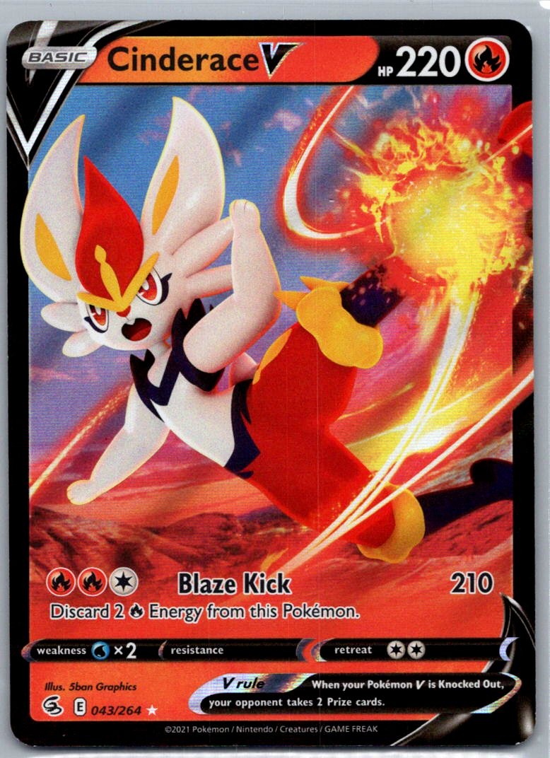Pokemon TCG Cinderace V 43/264 Fusion Strike NM