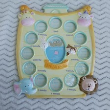 Vintage Noah's Ark Monthly One Year Baby Picture Frame RUSS Photo New Animals
