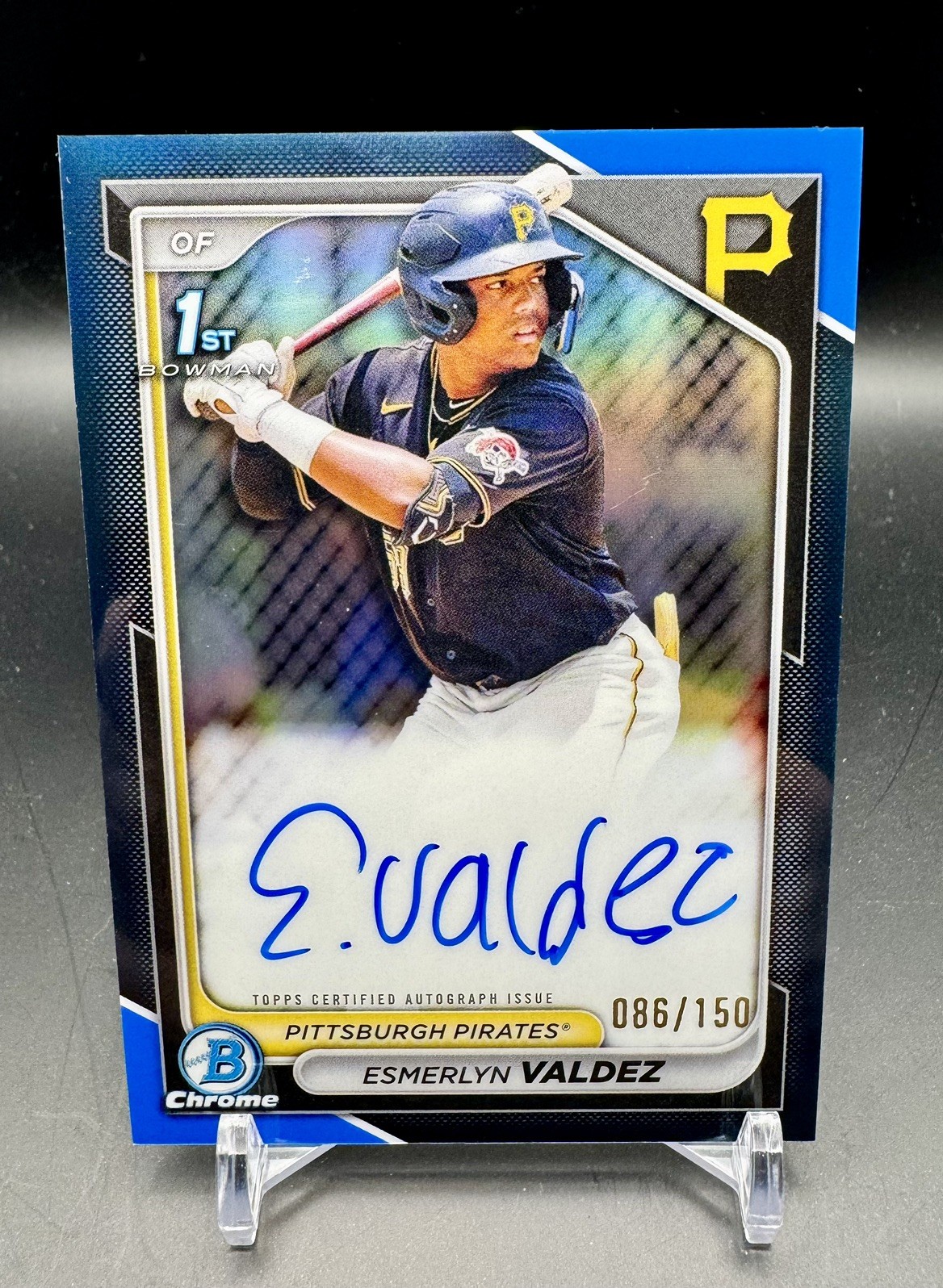 2024 ESMERLYN VALDEZ Bowman Chrome 1st True Blue Refractor On Card Auto /150