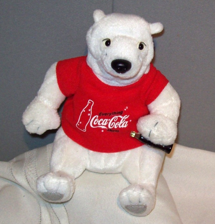 Coca-Cola Polar Bear RED SHIRT Everything Atlanta Beanie Bag 1999 Plush 5"Animal