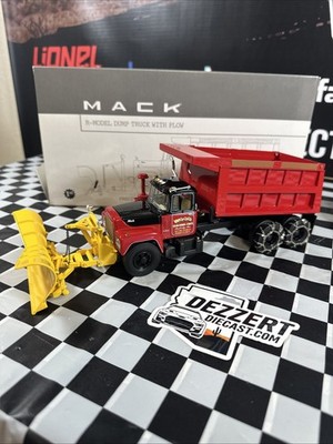 First Gear Mack R Model Dump Truck With Plow 1/34