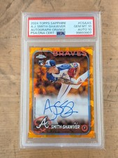 2024 Topps Chrome Sapphire - AJ Smith-Shawver Orange Autograph /25 - PSA 10 / 10