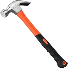 General Purpose Claw Hammer 16oz Smooth Face Non-Slip Grip Straight Rip