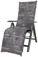 Auflage Relaxliege Bali 2385 grau Schmetterlinge 170x49x8 cm KETTtex