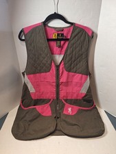Browning For Her Hunting Shooting Vest Mesh Cotton Pockets Brown Pink Women L Browning For Her Hunting Shooting Vest Mesh Cotton Pockets Brown Pink Women L