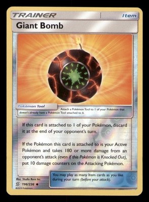 Riesenbombe 196/236 Uncommon Unified Minds Pokemon TCG Reverse Holo NM