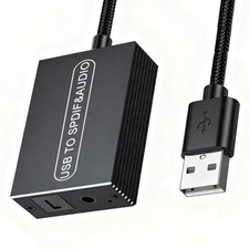 USB to 35mm and Optical Audio Converter for PS5 PC and Other Audio Devices