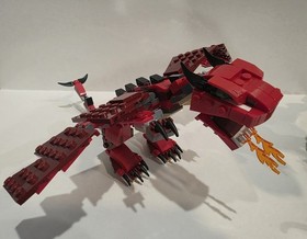 LEGO Lot Dinosaur Dragon Red Creature 31058 & 31032 Creator Builds No Box/Manual