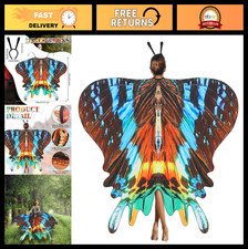 2 Pcs Halloween Moth Wings Costume Butterfly Shawl Cape Accessory with Headband