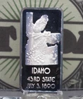 *HAMILTON MINT* 1oz .999 Silver Bullion *IDAHO* 43rd State Art Bar ECC&C, Inc.
