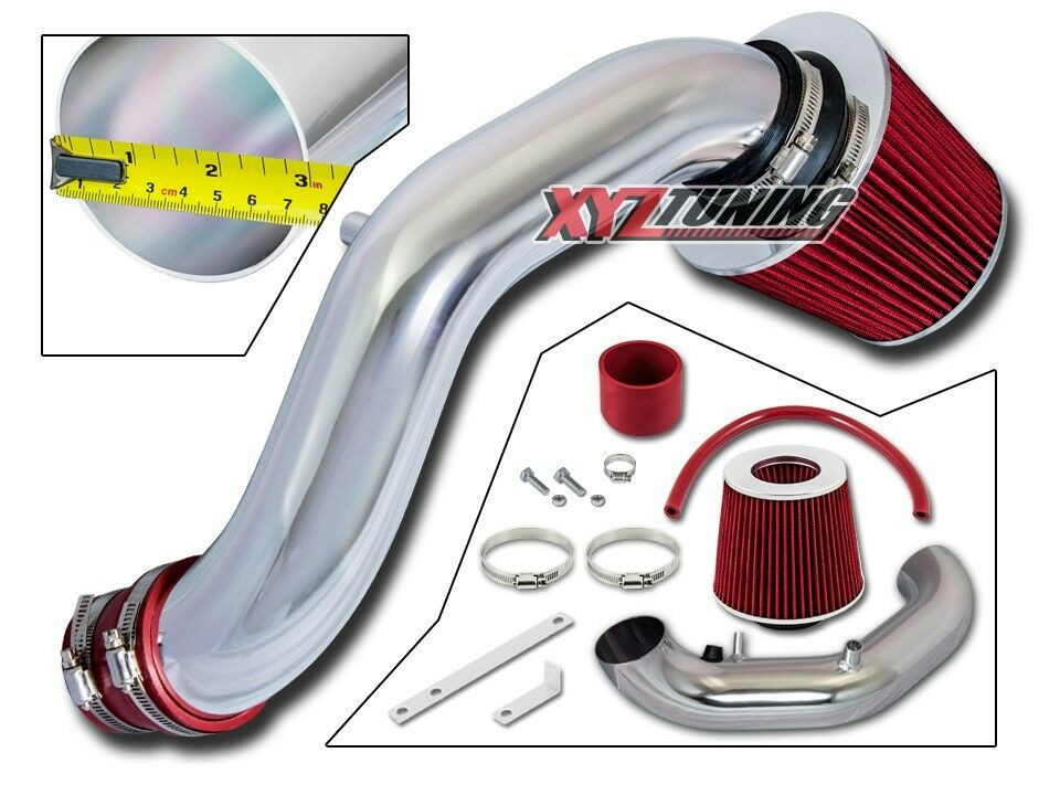 3" Rojo Corto RAM Aire Admisión Kit + Filtro Para 02-06 Rsx Base 2.0L L4