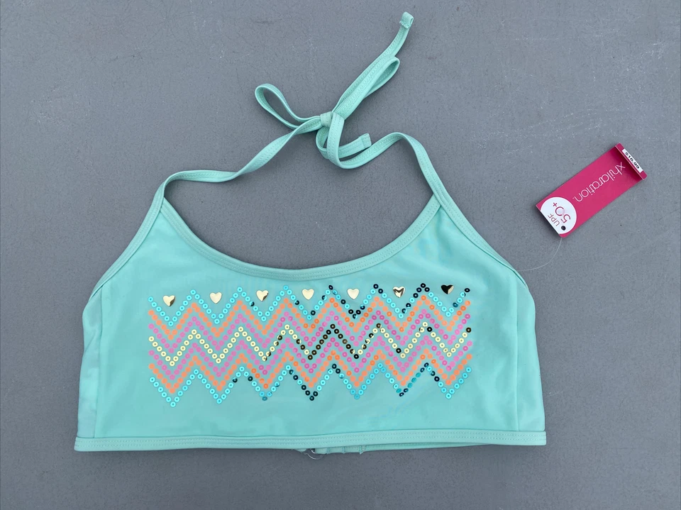 Girls Emoji, Cleobella, Xhilaration Bikini Swim Top Dance Lot XL 14-16 UPF 50 - Image 3 of 4