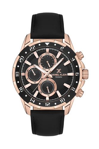 Daniel Klein Exclusive Men Black Dial/Rose Gold Watch
