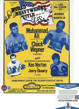 BOXER CHUCK WEPNER SIGNED 8x10 PHOTO ROCKY MUHAMMAD ALI FIGHTER BECKETT COA BAS