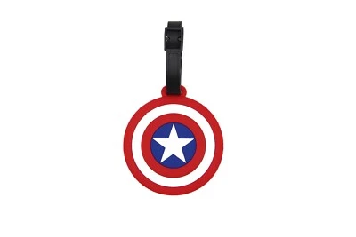 Cap America Shield Symbol Luggage Tag Suitcase ID Tag with Adjustable Strap