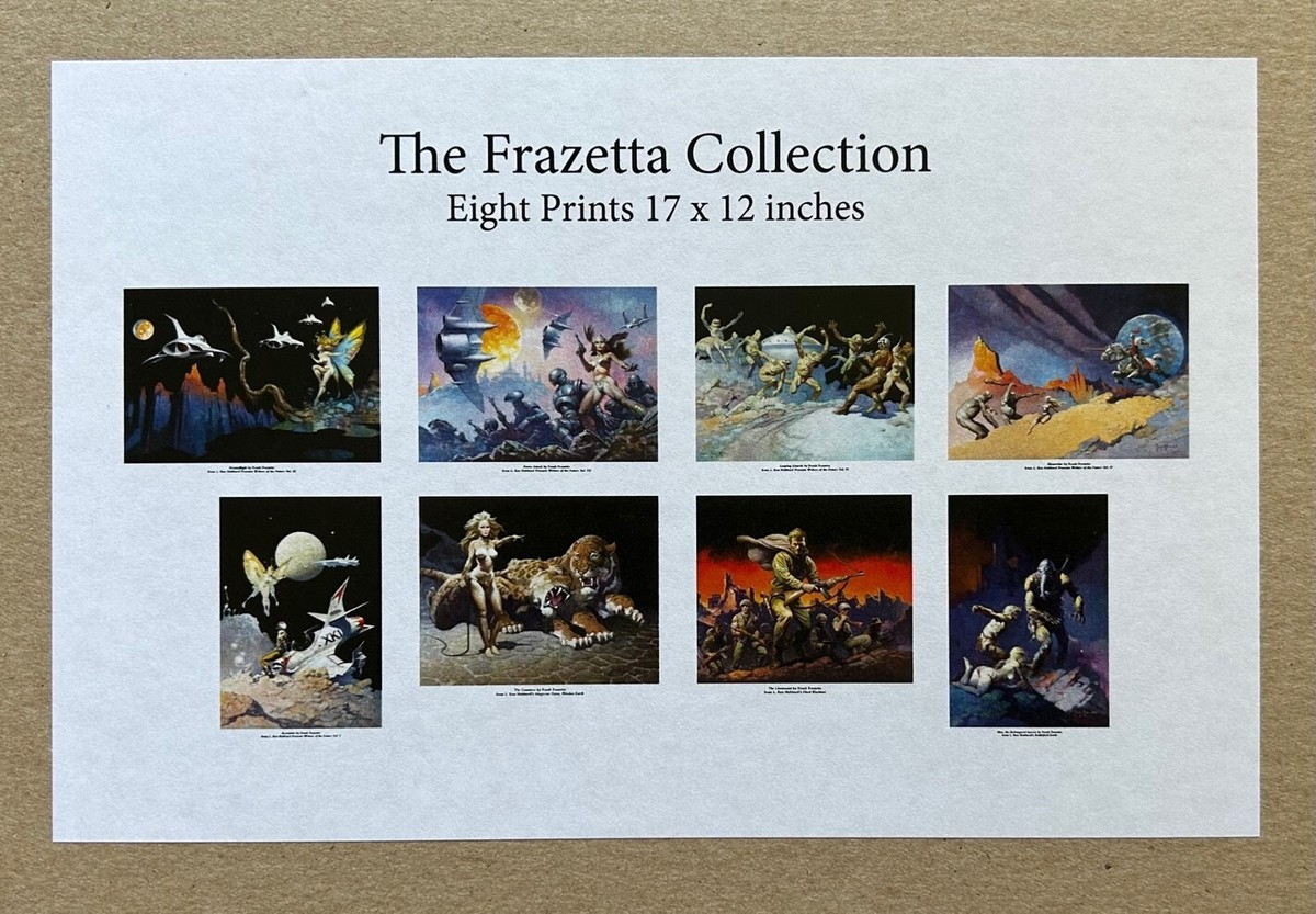 FRANK FRAZETTA rare SET OF 8 fine art prints 12x17 LRH Exclusive