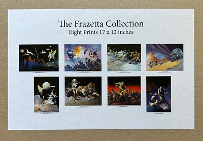 FRANK FRAZETTA rare SET OF 8 fine art prints 12x17 LRH Exclusive