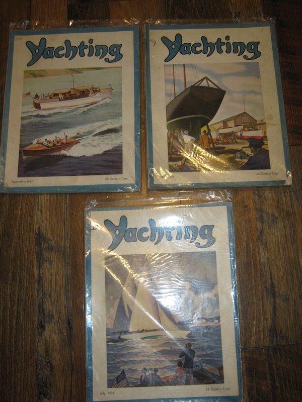 LOT OF THREE VINTAGE YACHTING MAGAZINES 1936-1937 LIKE NEW
