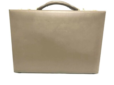 Presto Leather Briefcase Taupe in Color Combination Lock 17 x 12 x 3