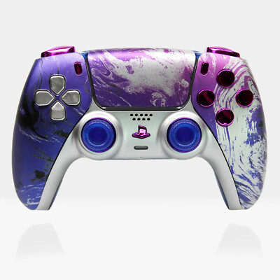 Viocid Killscreen x Sony DualSense PS5 Controller Clicky Purple Blue Silver
