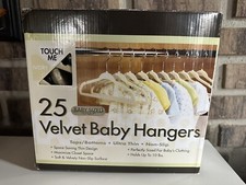 Velvet Baby Hangers, Ivory, Ultra Thin And Non-Slip, 25 Count