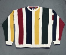 Chaps Ralph Lauren Sweater Men  s XL Hand Framed Multicolored Striped Vintage 80s