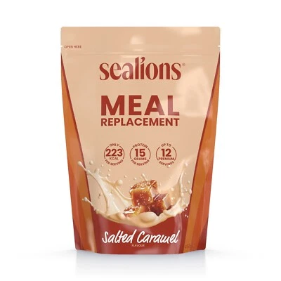 SEALIONS Meal Replacement Shake Diet Protein Powder 450g Weight Loss Salted Caramel