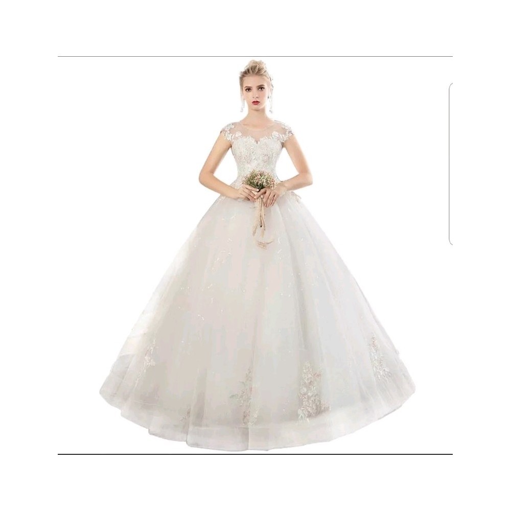 Sequin lace bridal gown