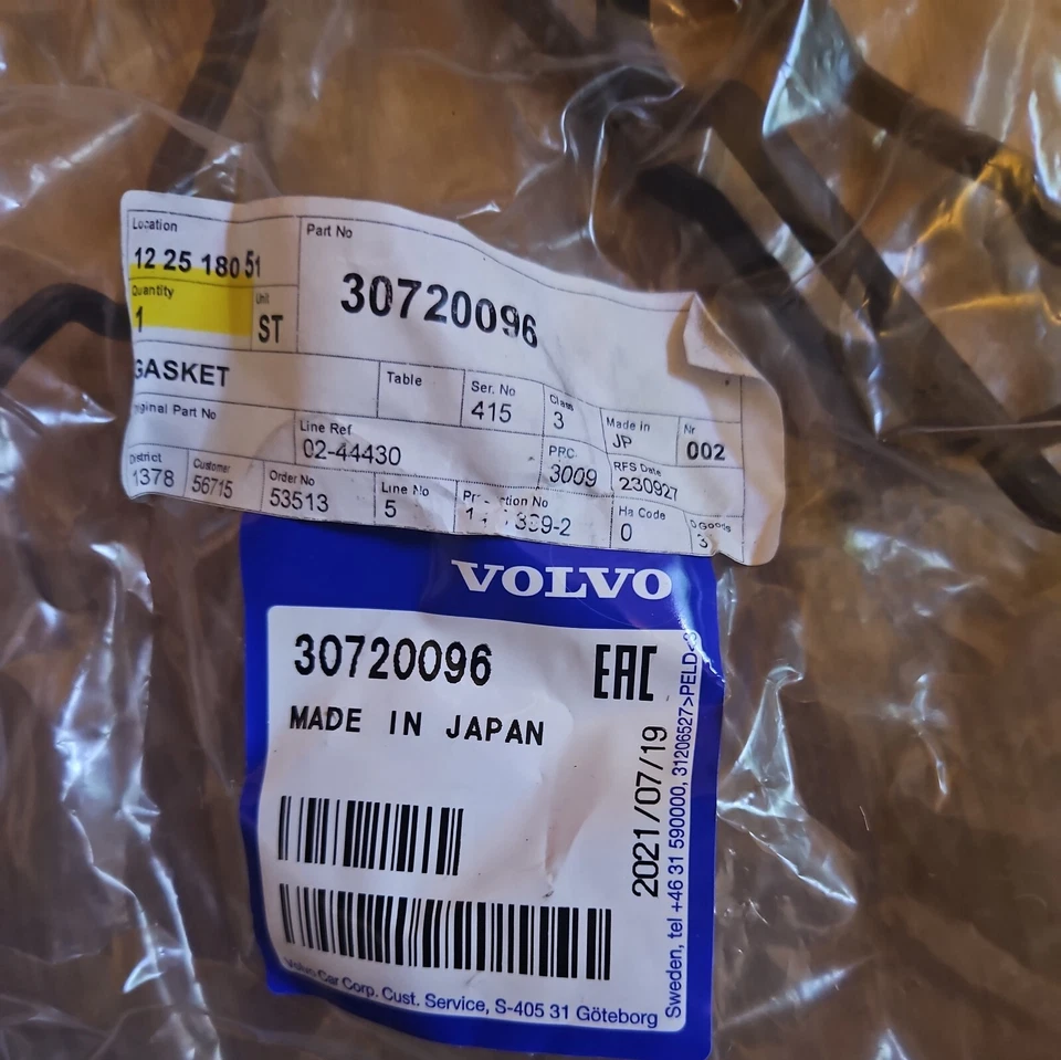 Junta, tapa culata para VOLVO:S80 II,XC90 I,S80 II Sedán, 30720096 Foto 2 de 2
