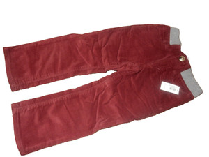 3F NWT 3T Boys OLD NAVY Skinny Maroon Rib Elastic Waist Pull On Corduroy Pants