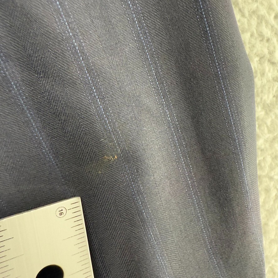 Indochino Blazer Jacket Men's 42 Blue Pinstripe Custom Sport Coat Wool Silk