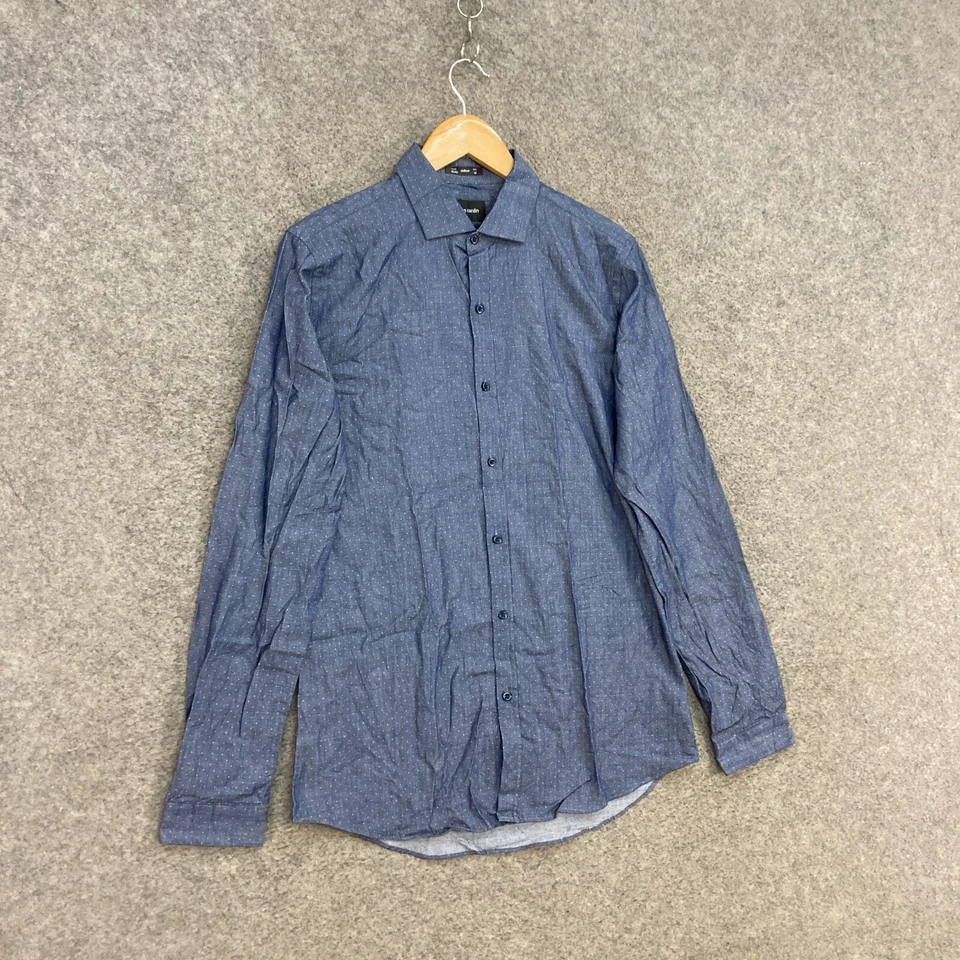 Pierre Cardin Mens Shirt Size M Medium Slim Blue Button Up Long Sleeve 41319 - Image 2 of 4