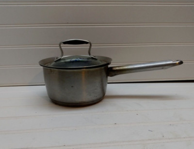 IKEA Saucepan 1 Qt Stainless Windsor Milk Cheese Warmer Butter Pot & Lid #1