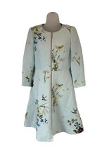 BNWT Ted Baker Racheel Floral Meadow Dress Coat Baby Blue Size 1 UK 8