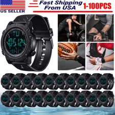 Waterproof Digital Sports Watch Military Tactical LED Backlight Wristwatch Lot