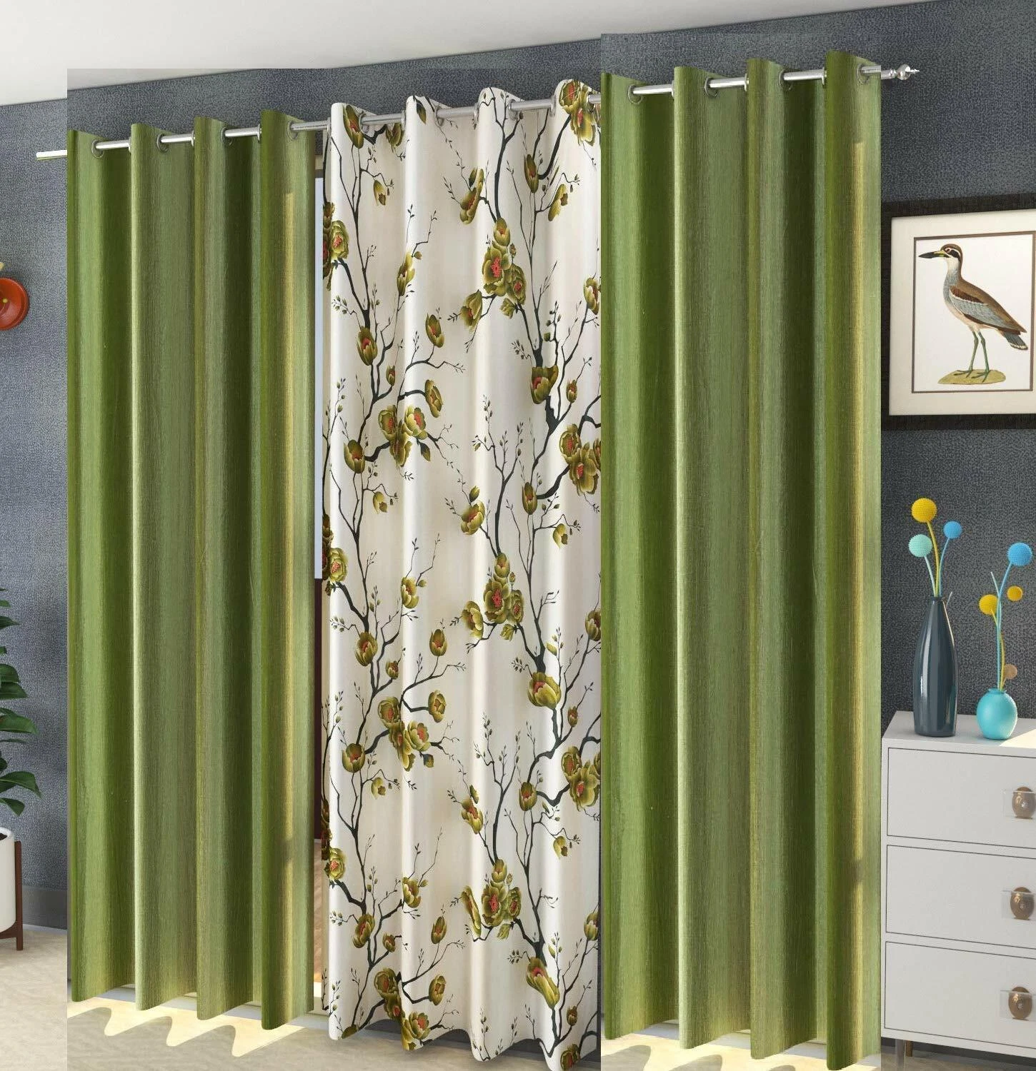 New 3 Piece Window Curtain Set - 5 feet