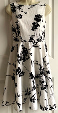 Grace Karin Sleeveless Fit  Flare Dress Woman's Size M Black/White Floral