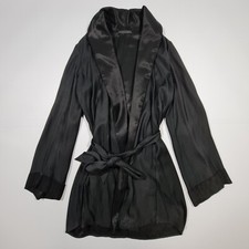 The Row Womens Coat Black 12 Uk Satin Lightweight Coatigan