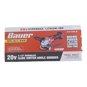 BAUER 20V Sans fil sans brosse 4 1/2 po. Grinder d'angle de glissière - Outil seulement